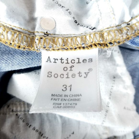 Articles Of Society Jeans Women's 31 Distressed jeans Blue Straight Denim - Picture 7 of 12